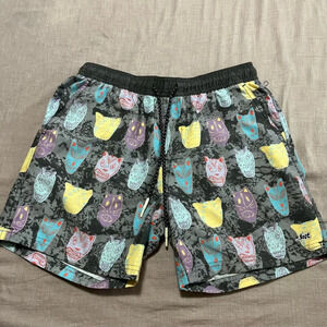 LOST Swim shorts all over cat print design Size small no mesh inside surf board